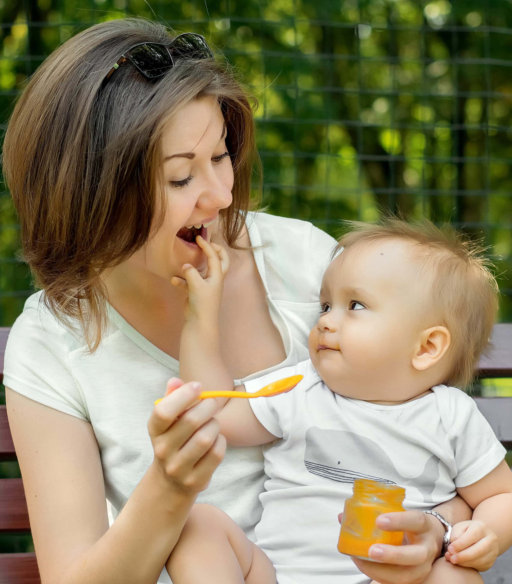 mother feeding her child